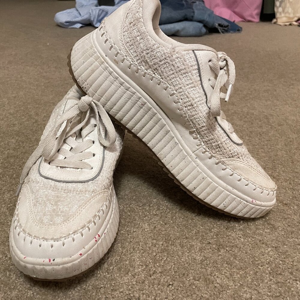 Dream Pairs Tweed-Effect Platform Fashion Sneakers